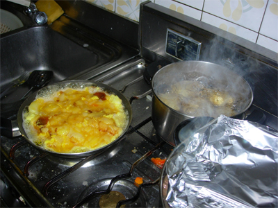 Preparando la tortilla