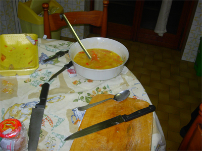 Preparando la tortilla
